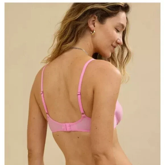 NWT Aerie | SMOOTHEZ Mesh Unlined Bra In Orange (34C) - Picture 8 of 8